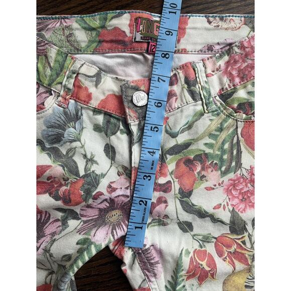 Vingino denim girls jeans Sz. 12 floral print - Picture 11 of 12
